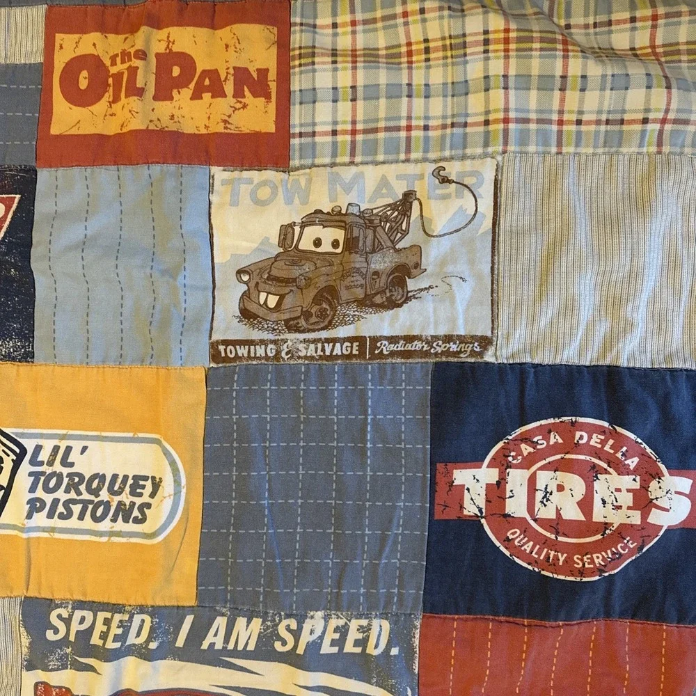 Vintage 2006 Pottery Barn Kids Disney Pixar Cars Quilt 50